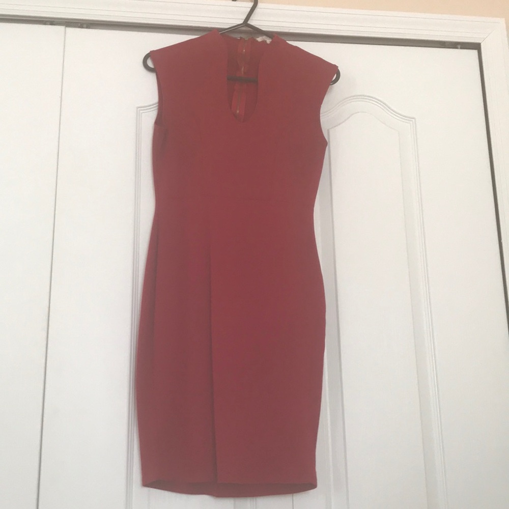 Red knee length dress